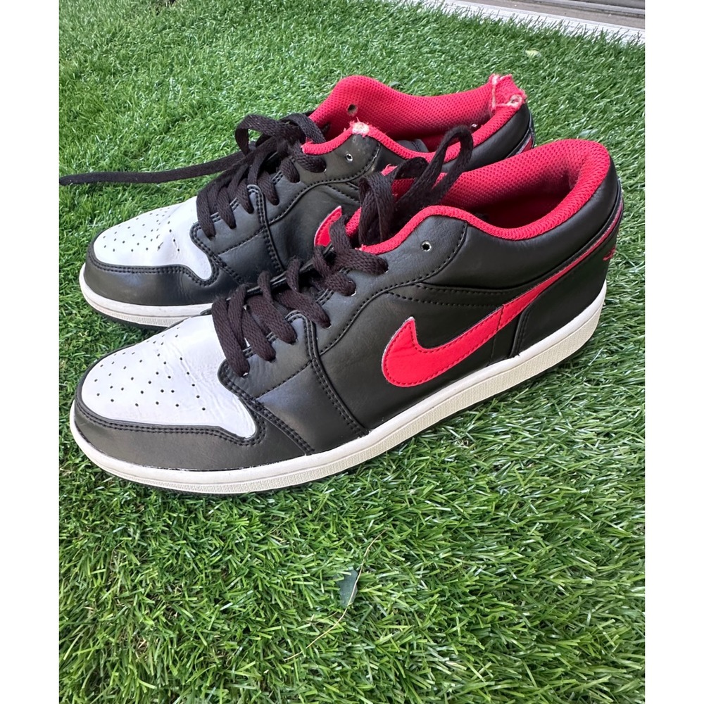 Nike Air Jordan 1 Low Black Fire Red White Men's Size 10.5 Sneakers - Picture 11 of 11